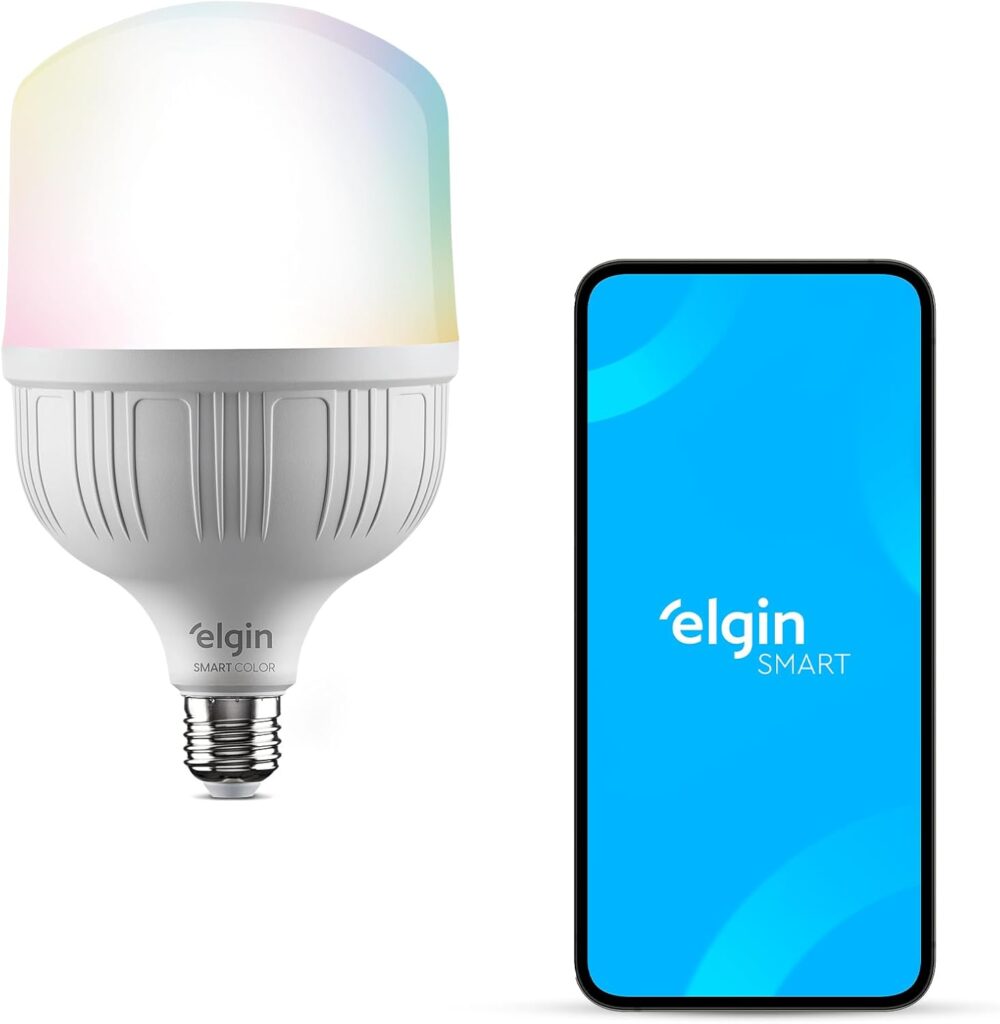 Lâmpada inteligente Elgin LED, controle por aplicativo e voz