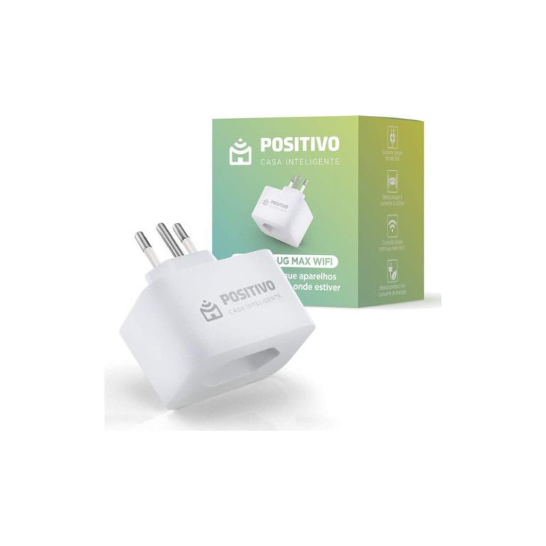 Smart Plug Max Wi-Fi Positivo Casa Inteligente 16A Bivolt Controle Remoto Automação Residencial Compatível Alexa Google Home