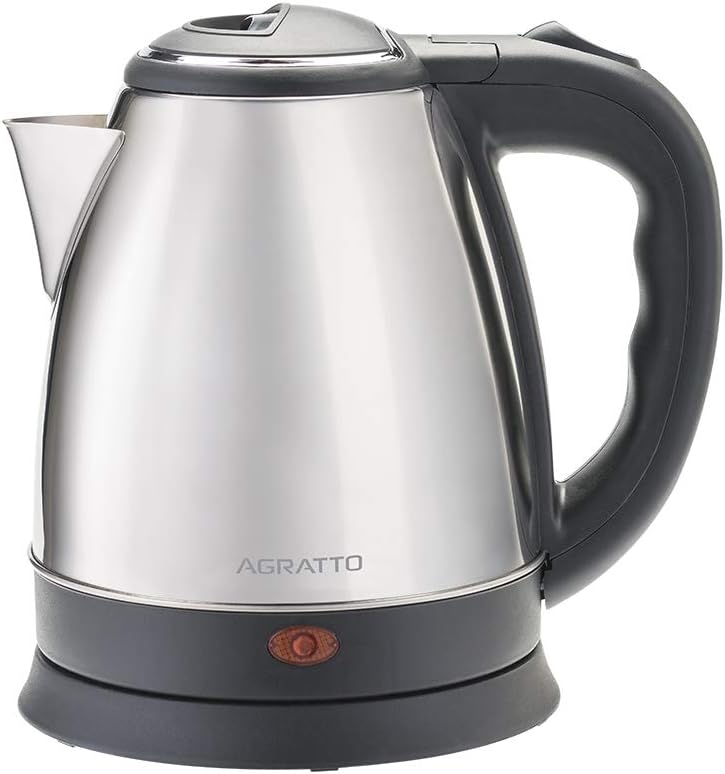 Agratto 784 chaleira elétrica inox 220v 1,8L preta/inox rápida e segura para café, chá e bebidas quentes