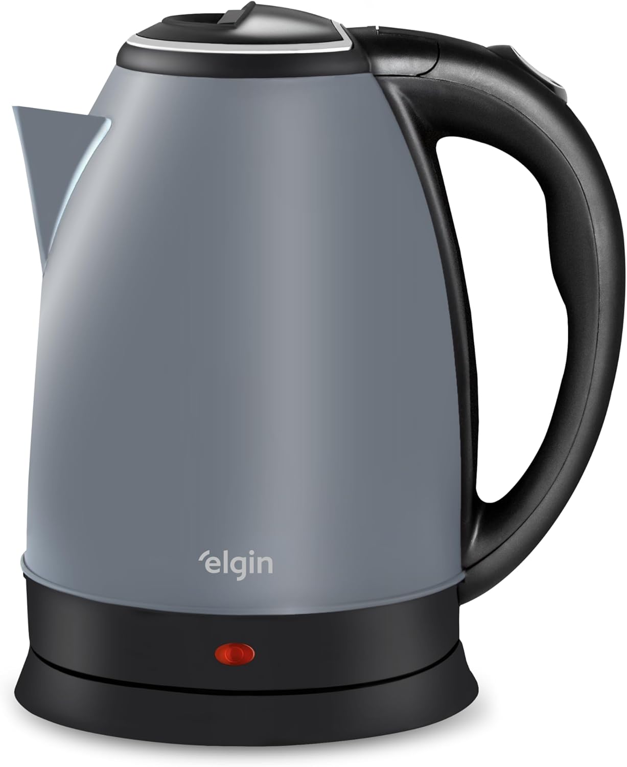Chaleira elétrica Elgin em inox, jarra sem fio de 2 litros, desligamento automático, cor Cinza Lunar, 220V