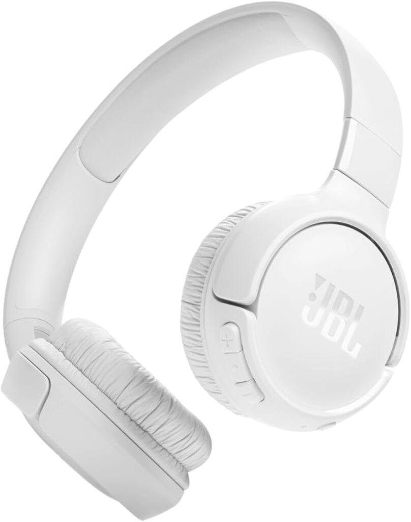 Fone de ouvido JBL Tune 520BT, headphone on-ear sem fio, cor branca