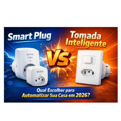 Comparação entre smart plug e tomada inteligente mostrando diferenças, funcionalidades e qual escolher para automatizar a casa
