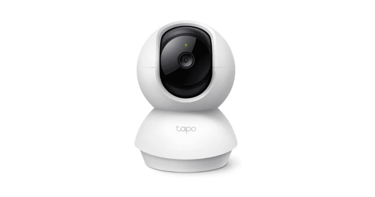 Câmera Wi-Fi TP-Link Tapo C200 com rotação 360°, visão noturna e monitoramento inteligente residencial via aplicativo e Alexa