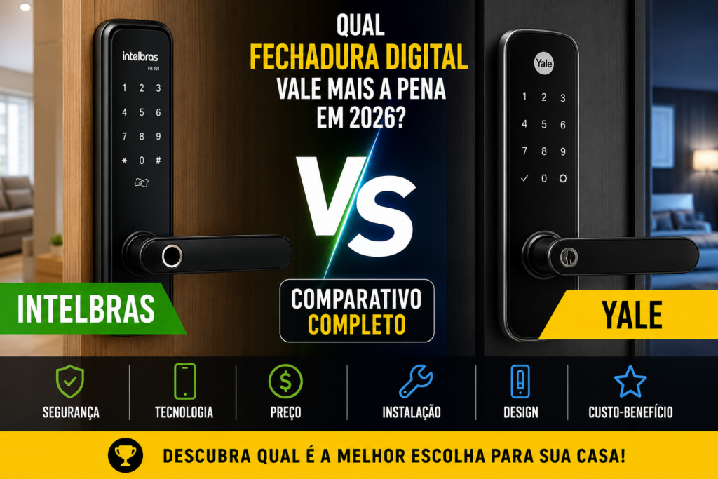 Fechadura digital vale a pena em 2026 análise completa com comparação entre Intelbras e Yale para evitar erros na escolha