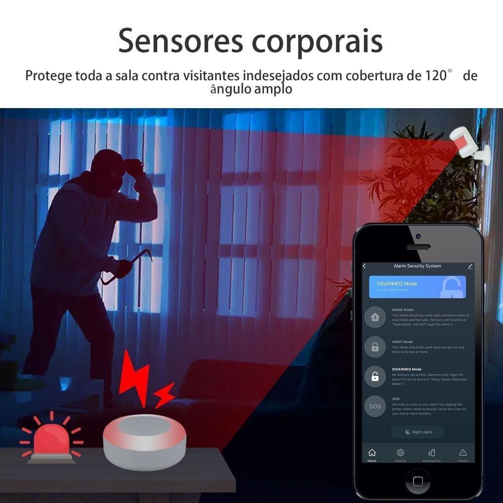 Monitoramento noturno de câmera de segurança conectada à Alexa em casa inteligente com visão noturna e alertas de movimento