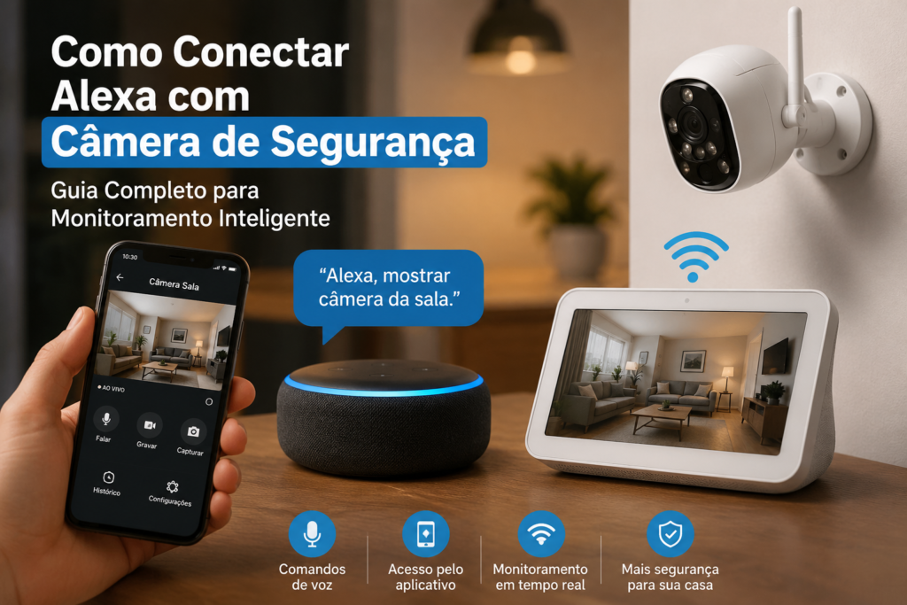 Sistema de monitoramento inteligente com Alexa integrada a câmera de segurança Wi-Fi