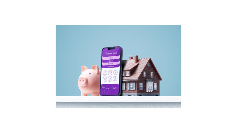 Casa inteligente com automação residencial, iluminação inteligente, smart plugs e sistema de economia de energia conectado por app