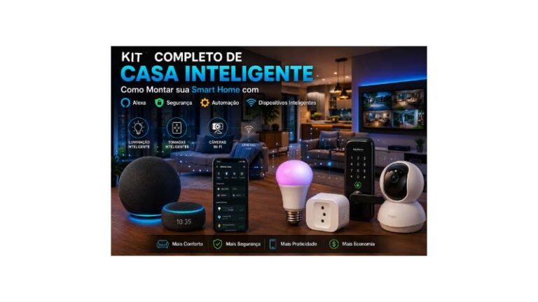 kit de casa inteligente completo com Alexa iluminação inteligente e automação residencial moderna