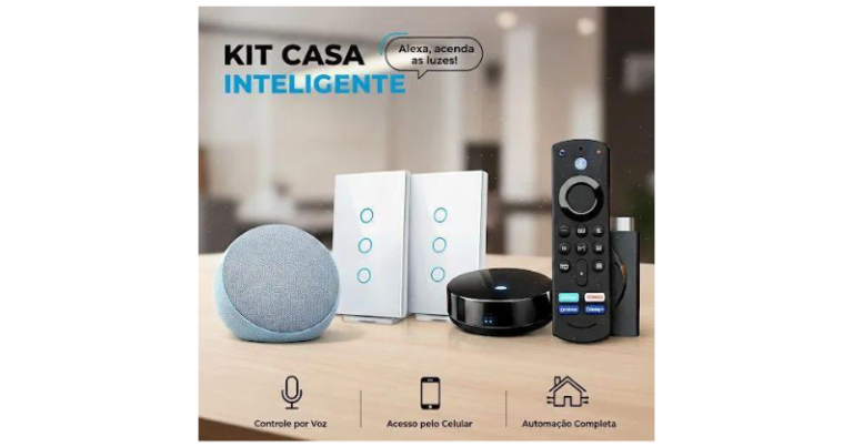 Kit de casa inteligente completo com Alexa, lâmpadas inteligentes, smart plug e automação residencial