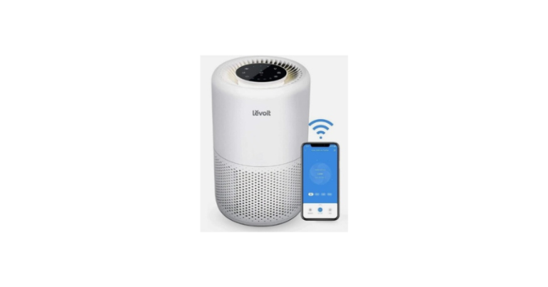 Purificador de ar inteligente LEVOIT Core 200S-P com filtro HEPA, controle pelo aplicativo VeSync e compatibilidade com Alexa e Google Home.